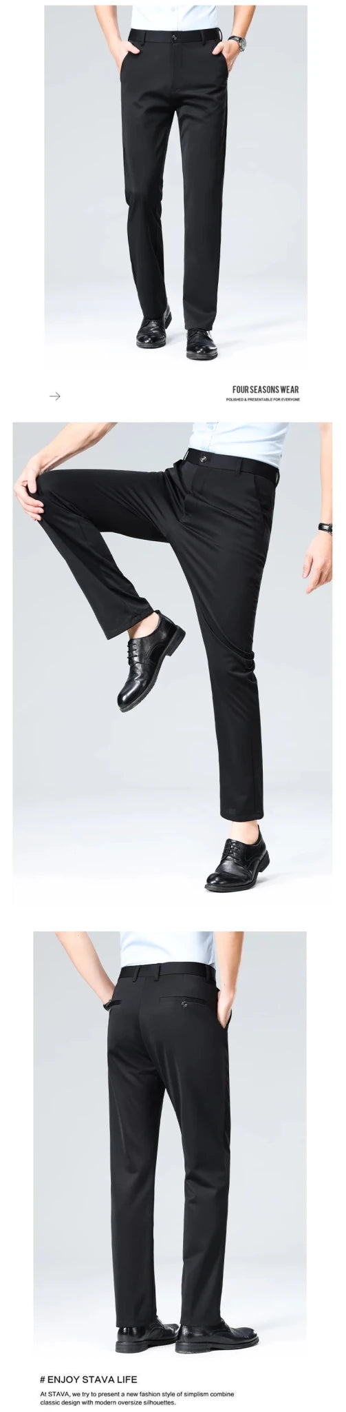 29-42 Men's Summer Pants Thin Straight Stretch Casual Pants with No Trace No Ironing Fabric Silky and Cool Feeling - Chrissy's Eye