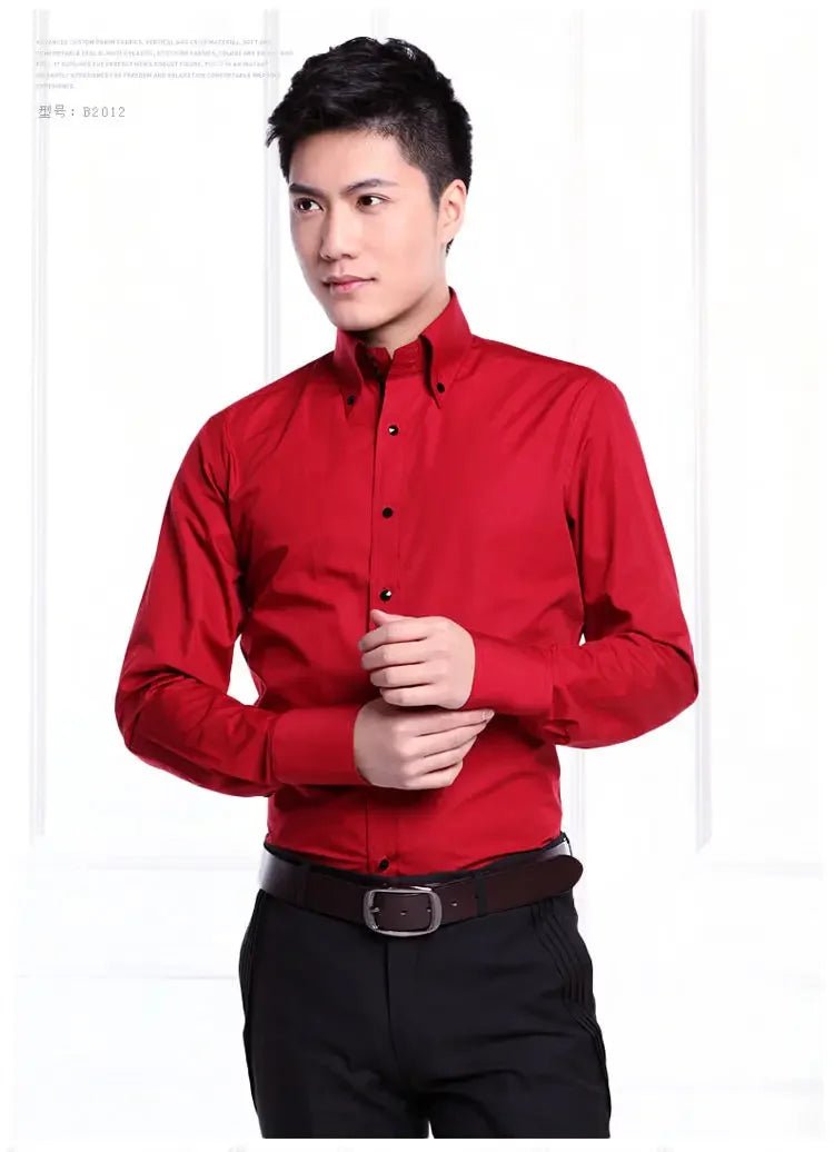 Dress Shirt for Men Button-down Collared Formal Business Long Sleeve Casual Fashion Slim Fit - Chrissy's Eye