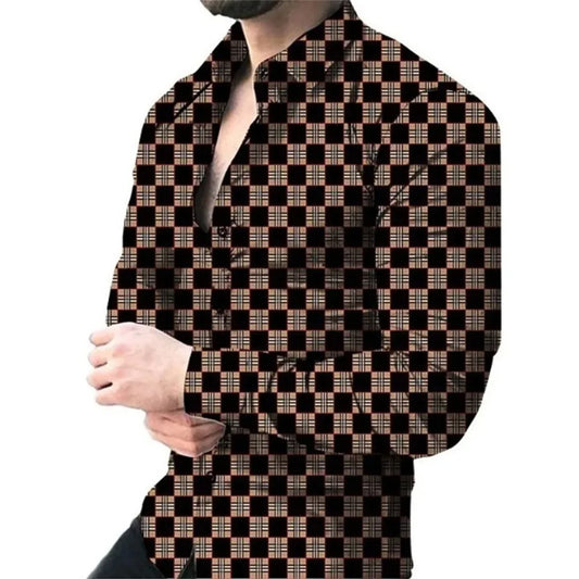 Men's Long Sleeve Shirt Casual Single-breasted Small-6x by Chrissy'seye