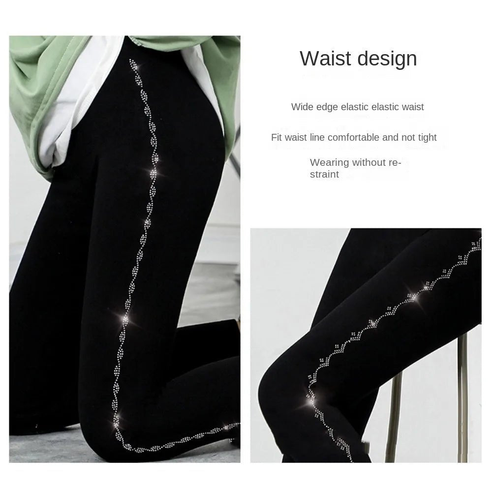 Bright Drill Glitter Leggings High Waist Super Elastic Diamonds Glitter Pants Thicken Harem Pants Leisure Glitter Pant Office - Chrissy's Eye