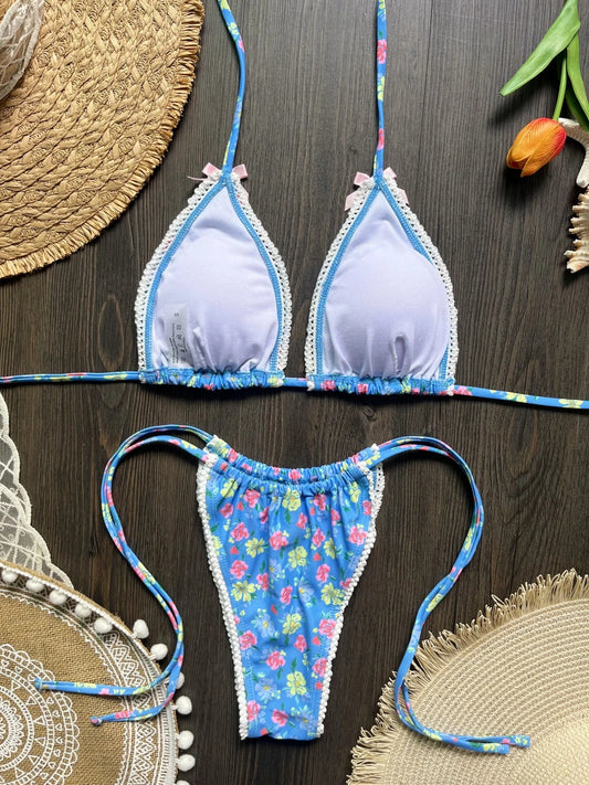 Micro Bikini Push Up Women Swimsuits 2025 Sexy Female Swimwear Brazilian Bikini Set Thong Biquini Swim Suits Print Beachwear - Chrissy's Eye