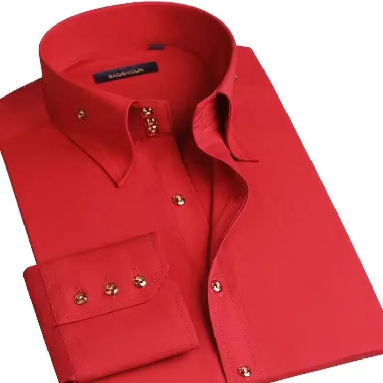Dress Shirt for Men Button-down Collared Formal Business Long Sleeve Casual Fashion Slim Fit - Chrissy's Eye