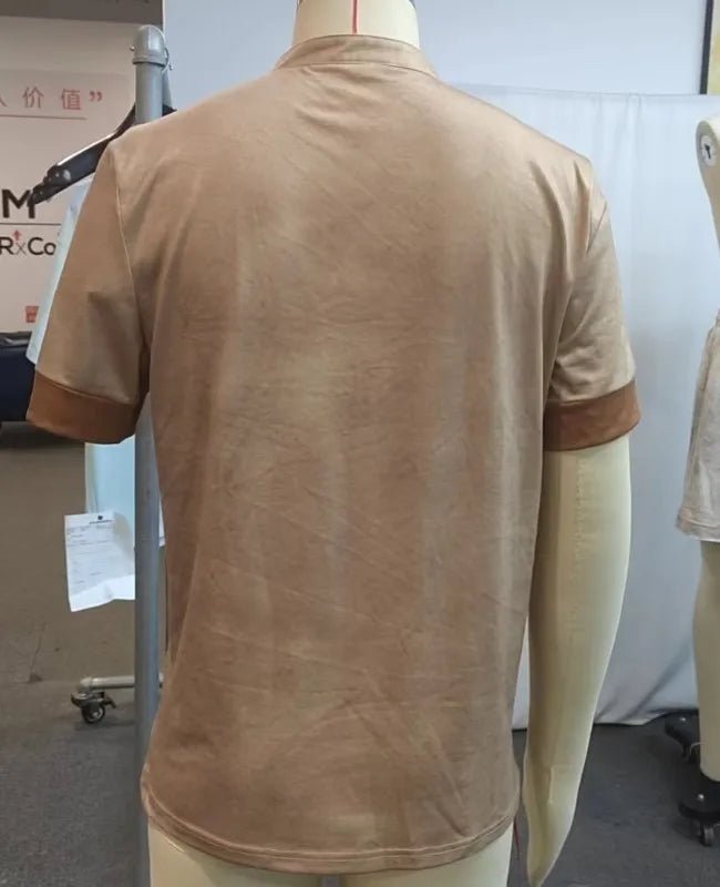 Men'S Casual Henley Shirt Fashion Raglan T Shirt Plain Slim Pleated Henley Daily Short Sleeve Patchwork Pleats Clothing Apparel - Chrissy's Eye