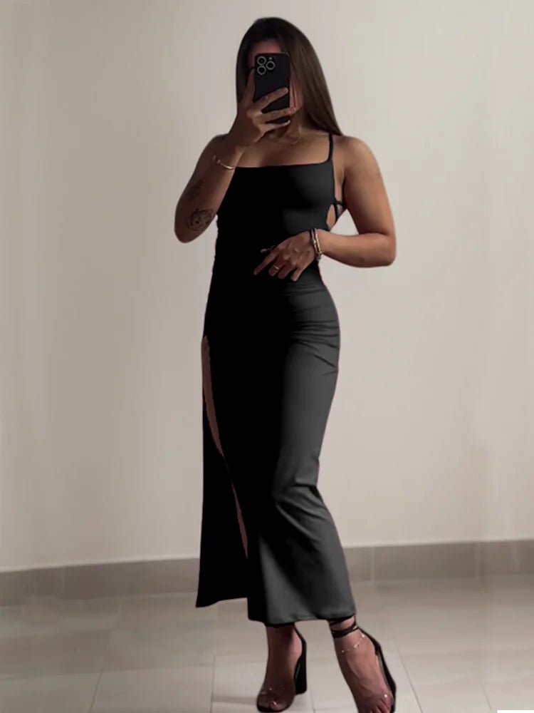 explosive new dress summer high sensibility halter strap Spice Girl bag hip dress - Chrissy's Eye