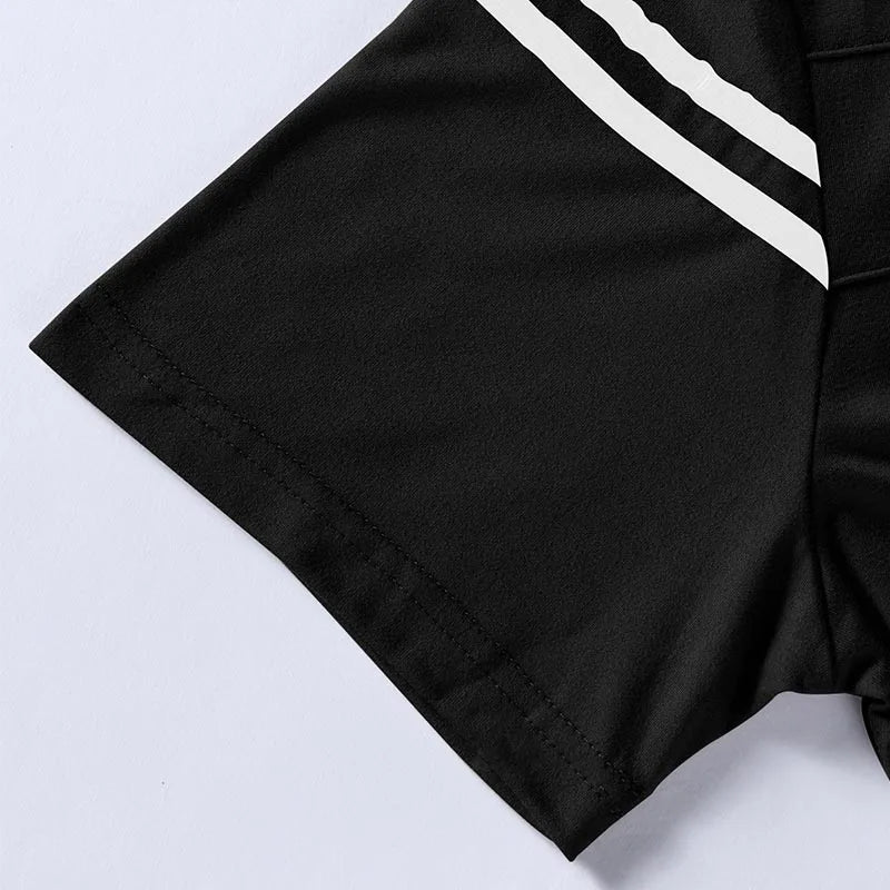 2025 New Men's Casual Fashion Solid Color Short Sleeved Polo Shirt Stand Up Collar Versatile Comfortable Top - Chrissy's Eye