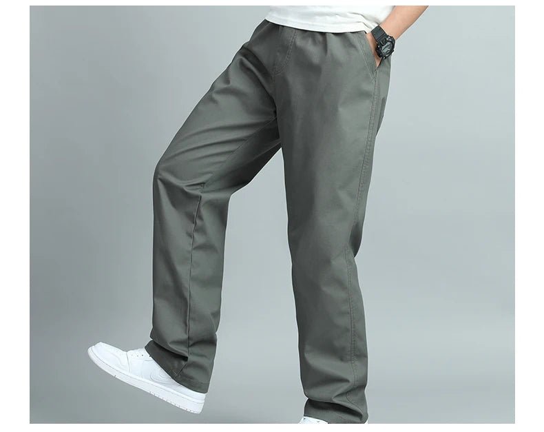 Big Size Mens Casual Pants Relaxed Fit Cotton Trousers Elastic Waist Drawstring Sweatpants Mens Jogger Pants Summer Spring - Chrissy's Eye