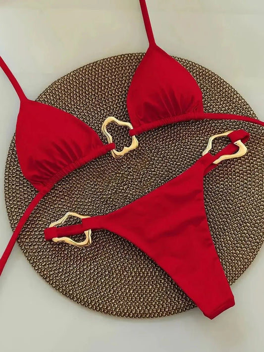 Sexy Halter Micro Bikini 2025 Women Swimsuit Solid Swimwear Thong Bikinis Set Brazilian Beach Wear Bathing Suit Biquini Female - Chrissy's Eye