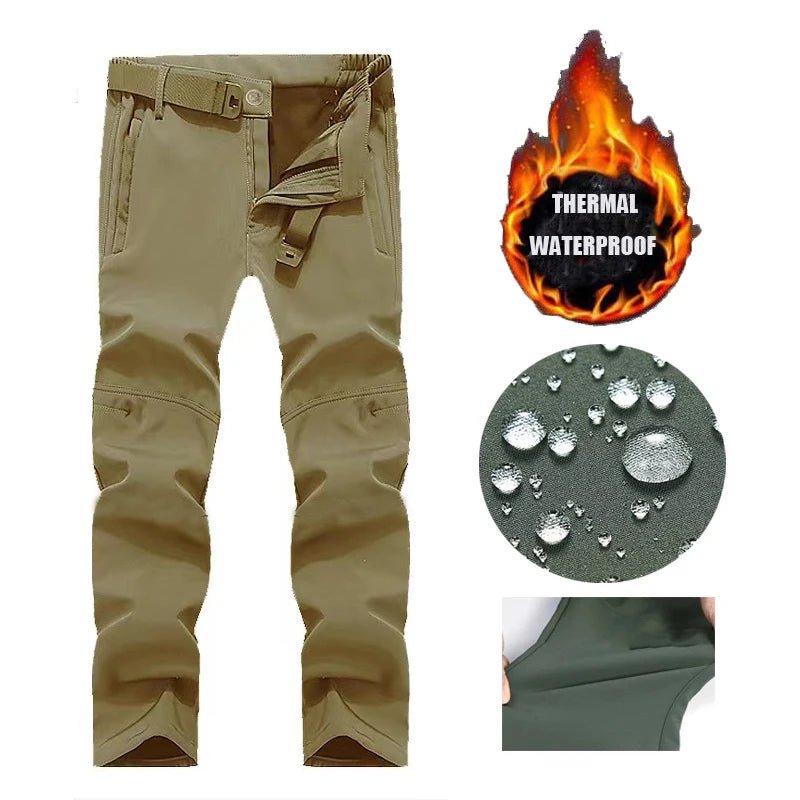 Tactical Military Men Winter Autumn Fleece Waterproof Cargo Pants Hiking Camping Softshell Climbing Casual Warm Combat Trousers - Chrissy's Eye