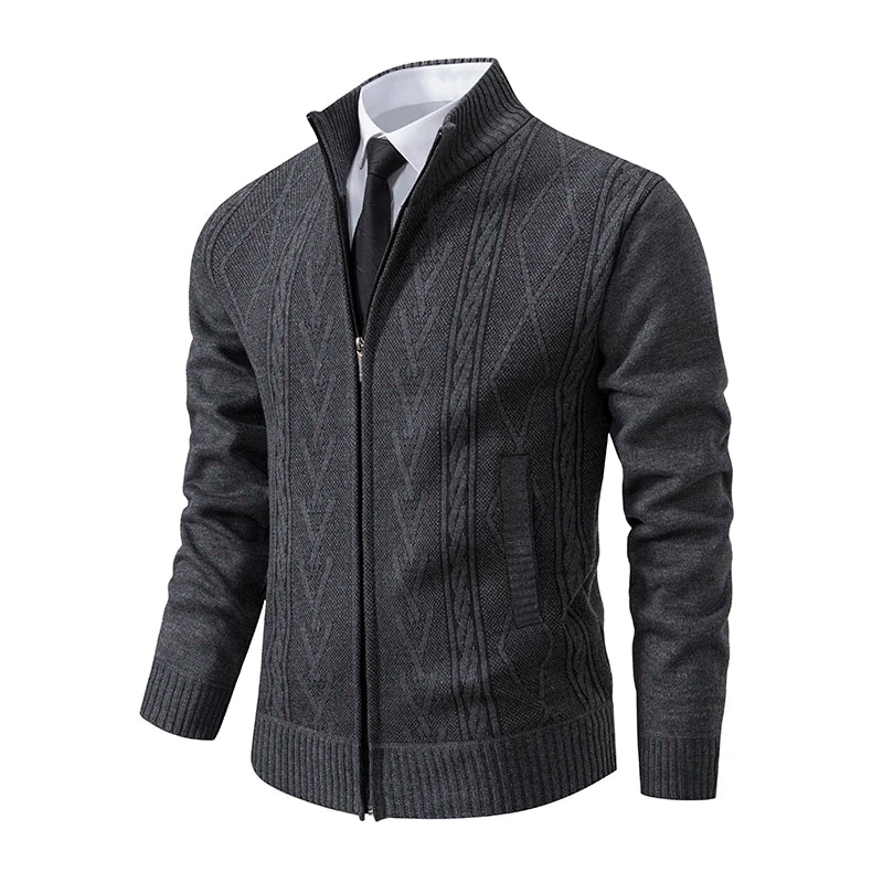 2023 autumn and winter new cashmere padded warm casual men's knitted sweater coat - Chrissy's Eye