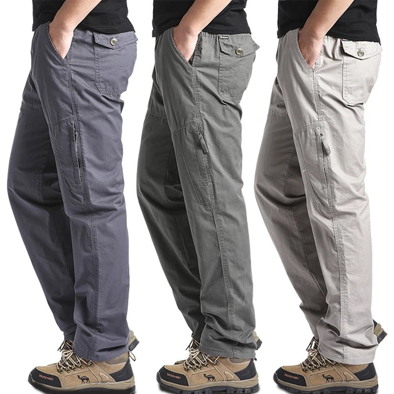 High Quality Men's Cotton Cargo Pants Casual Multiple Pocket Tacitcal Pants Spring Autumn Outdoor Camping Hiking Work Pants - Chrissy's Eye