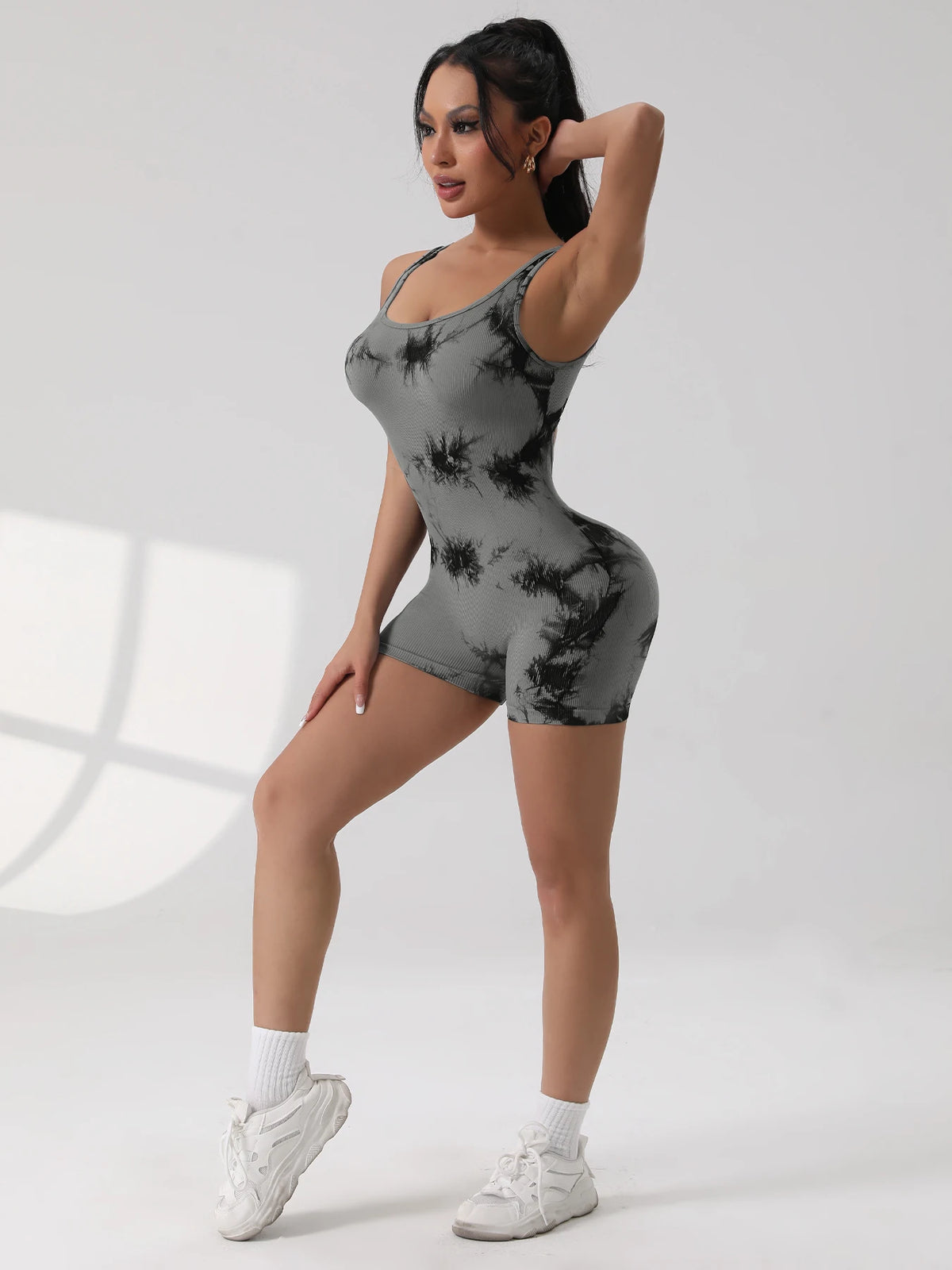 Tummy Control Backless Yoga Suit U Neck Sleeveless Sports Seamless Jumpsuit Threaded Stretch Women Bodysuit Without Bust Pads - Chrissy's Eye