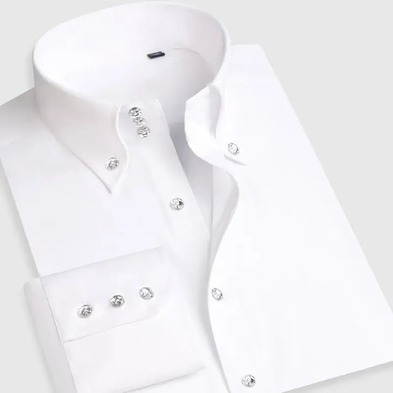 Dress Shirt for Men Button-down Collared Formal Business Long Sleeve Casual Fashion Slim Fit - Chrissy's Eye
