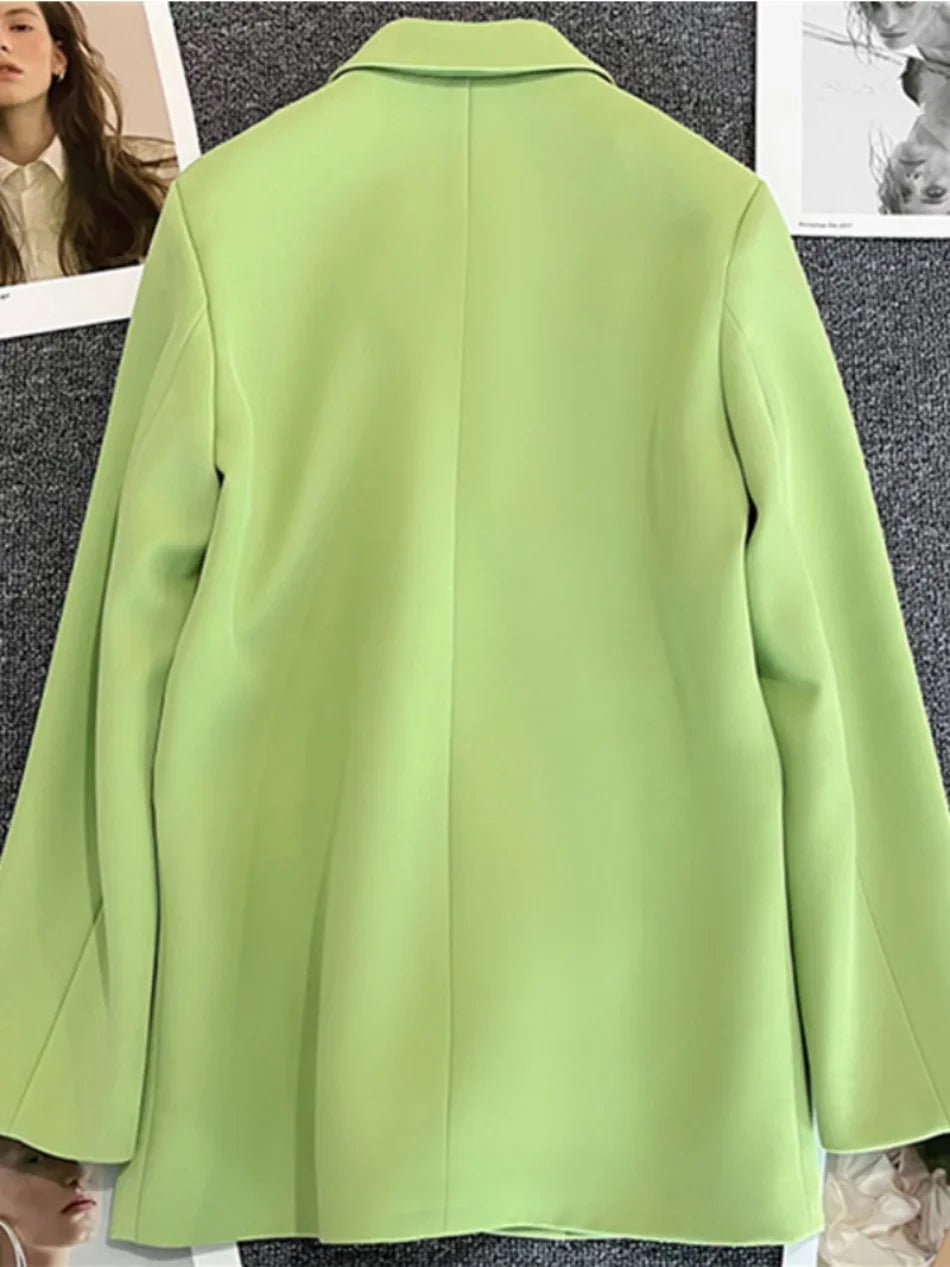 Women Suit Blazer Elegant Coat 2025 Spring Autumn Fashion Korean Blazer Luxury Double Breasted Jacket Solid Ladies Tops Clothes - Chrissy's Eye