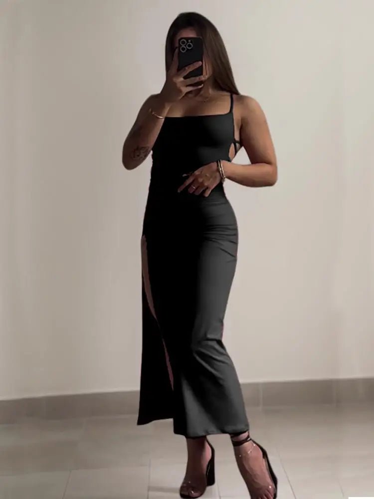 explosive new dress summer high sensibility halter strap Spice Girl bag hip dress - Chrissy's Eye