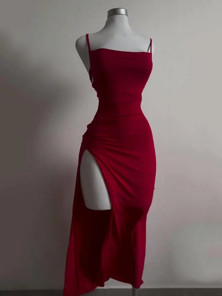 explosive new dress summer high sensibility halter strap Spice Girl bag hip dress - Chrissy's Eye