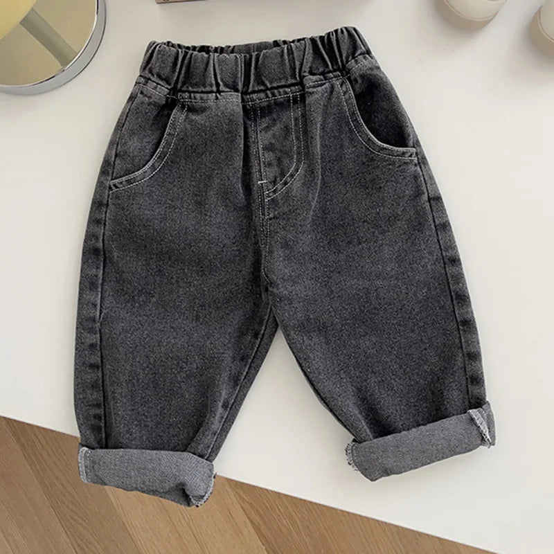 Spring Autumn New Baby Pants Casual Denim 9M-5T Kids Boys Straight Jeans Soft Toddler Girls Fashion Trousers 3 Colors - Chrissy's Eye