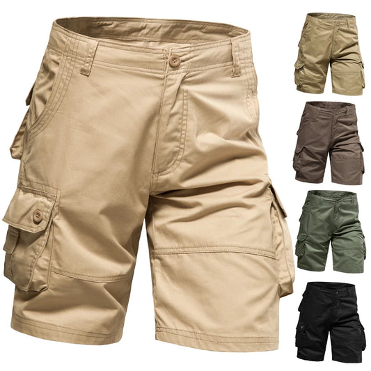 Men's Shorts Loose Large Size Multi-Pocket Overalls by Chrissy'seye