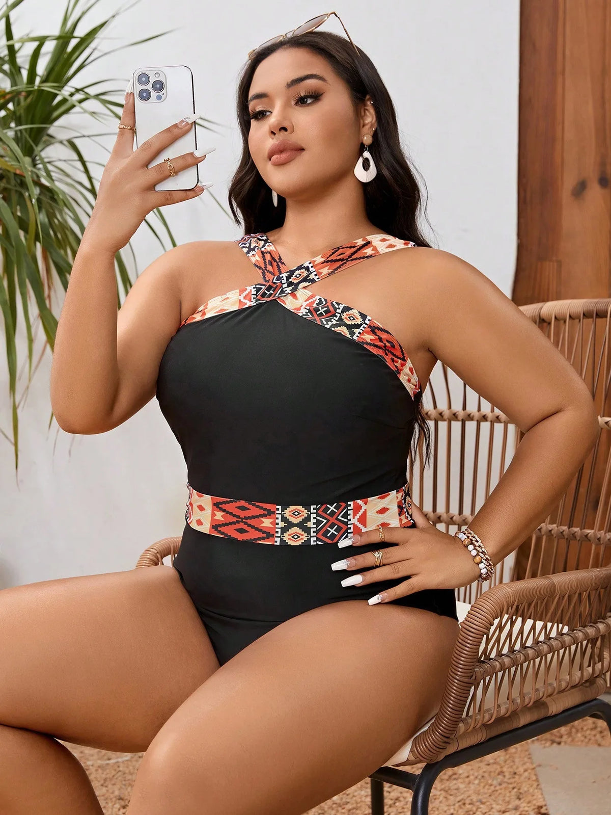 Valavalaking 2026 Sexy Patchwork Plus Size Swimwear Women Push UP Large Big One Piece Swimsuit Curvy Beach Chubby Bathing Suit - Chrissy's Eye