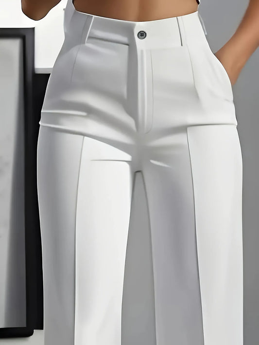 European and American cross-border 2025 new women's high-waisted, draped, straight-cut, simple suit pants for women - Chrissy's Eye