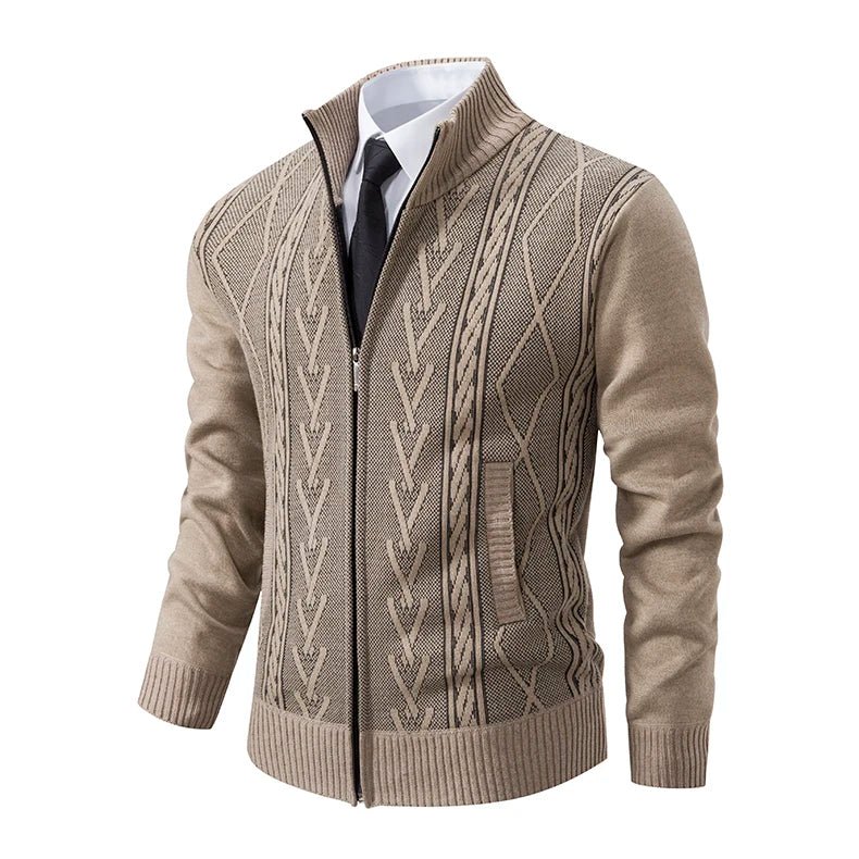 2023 autumn and winter new cashmere padded warm casual men's knitted sweater coat - Chrissy's Eye