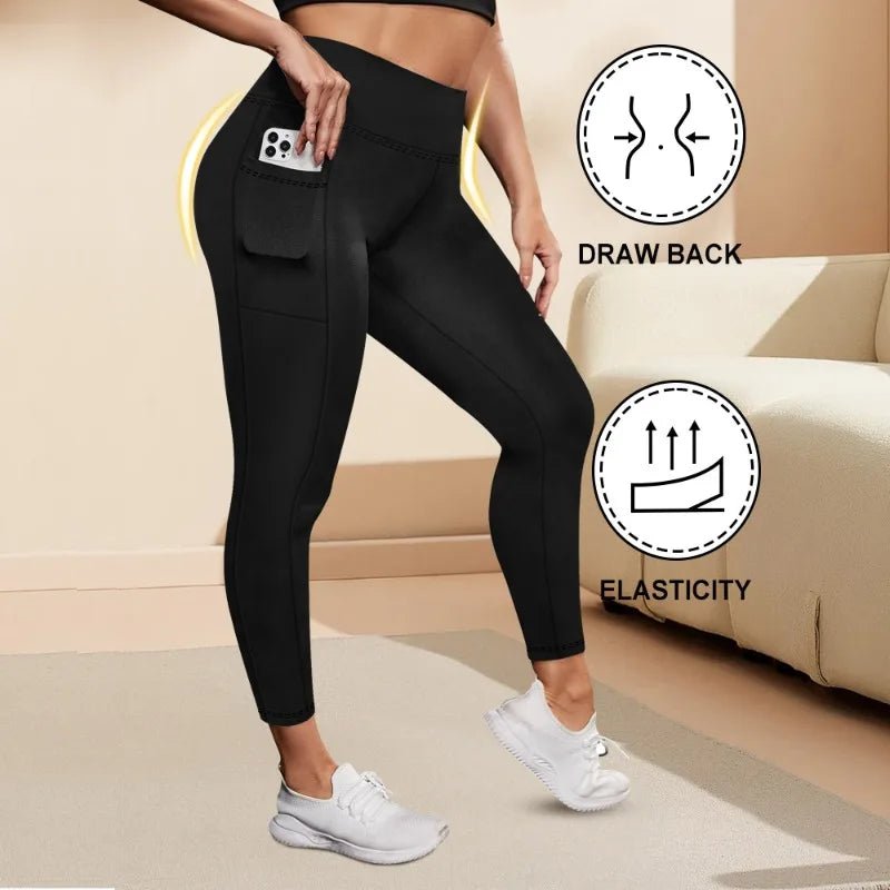 Women's High-Waisted Yoga Pants Plus Size Butt-Lifting Workout Leggings with Pockets Elastic Activewear for Gym & Running - Chrissy's Eye