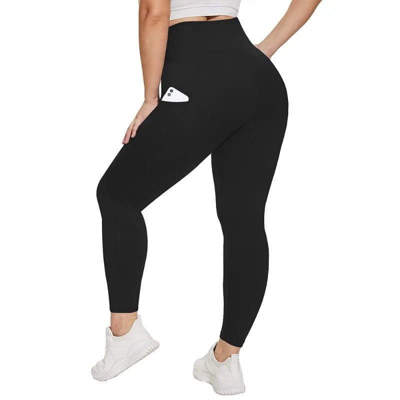 Women's High-Waisted Yoga Pants Plus Size Butt-Lifting Workout Leggings with Pockets Elastic Activewear for Gym & Running - Chrissy's Eye