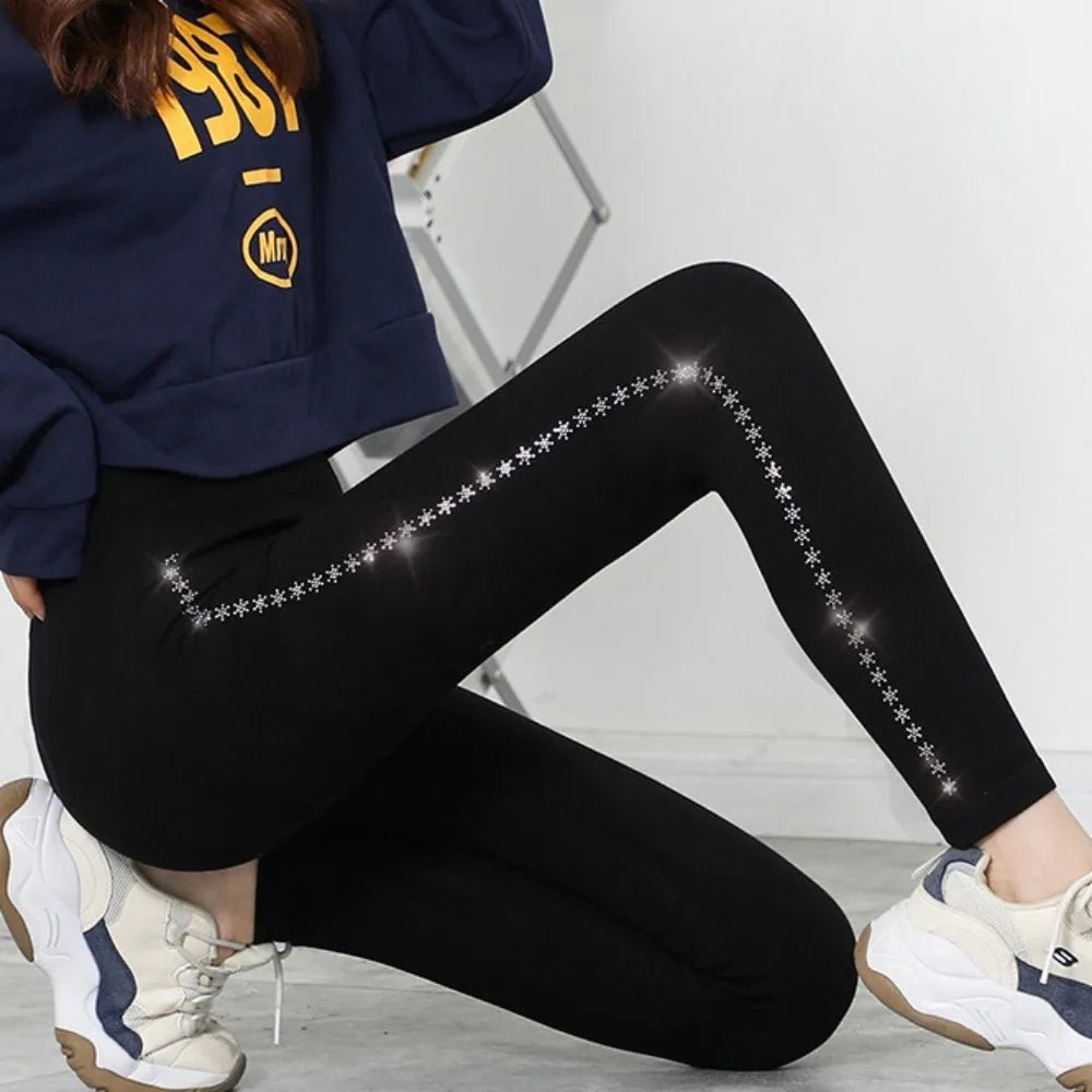 Bright Drill Glitter Leggings High Waist Super Elastic Diamonds Glitter Pants Thicken Harem Pants Leisure Glitter Pant Office - Chrissy's Eye