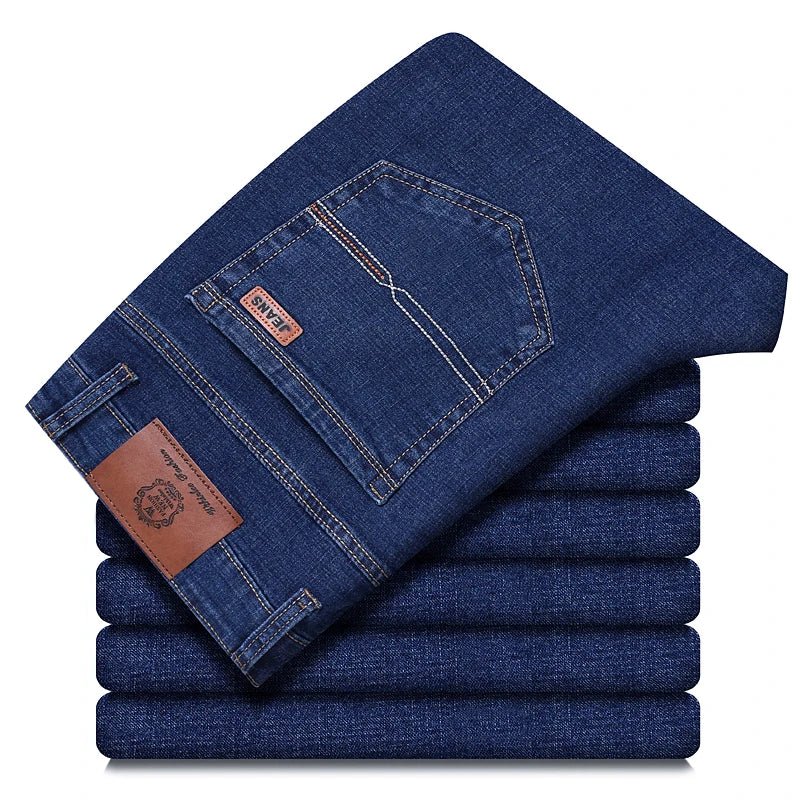 2026 New Style Business Men's Jeans Casual Straight Stretch Fashion Classic Blue Black Work Pant Denim Trousers Male Clothing - Chrissy's Eye