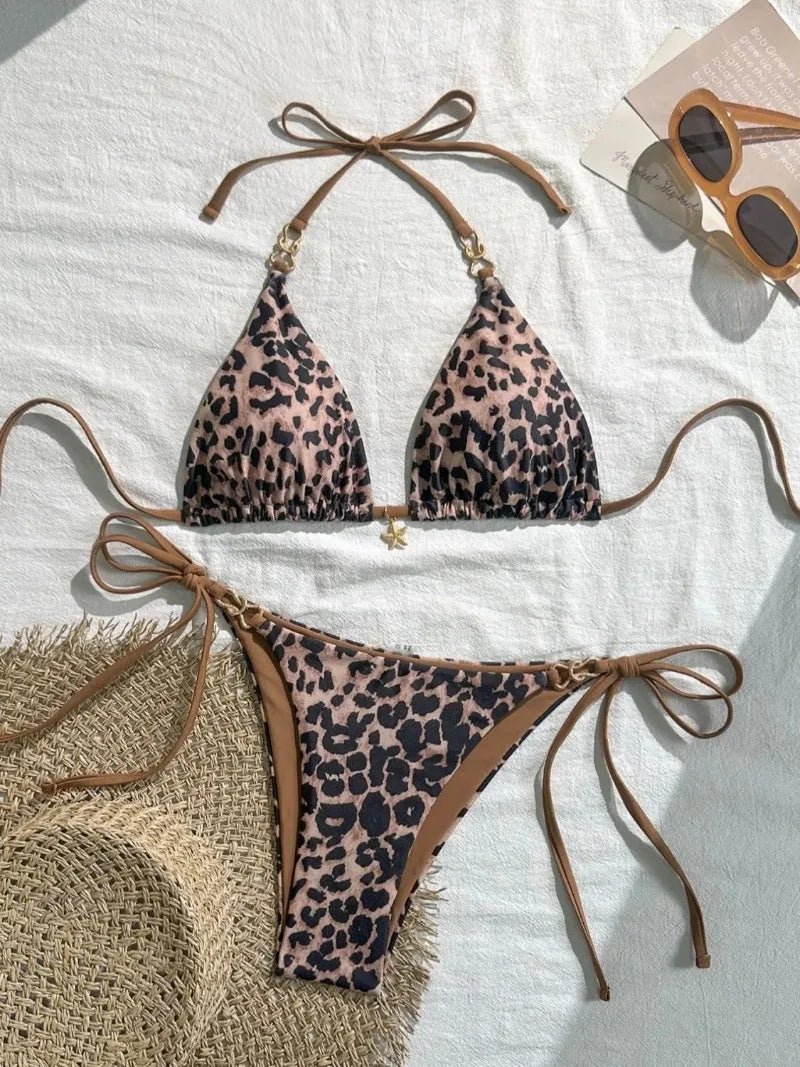 Sexy Bikini Set Black White Polka Dot 2 Piece Swimsuit for Women American Style Beach Bikini - Chrissy's Eye