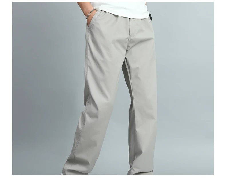 Big Size Mens Casual Pants Relaxed Fit Cotton Trousers Elastic Waist Drawstring Sweatpants Mens Jogger Pants Summer Spring - Chrissy's Eye