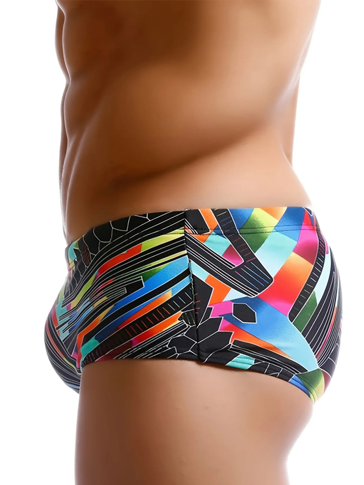 Men's Patterned Quick-Dry High-Elastic Drawstring Brief Swim Trunks, Beach Swimming & Surfing Shorts - Chrissy's Eye