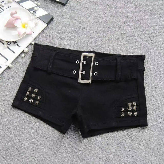 Y2k Streetwear Gyaru Harajuku Grunge Vintage Coquette Low Rise Denim Shorts Women Summer 2000s Jean Shorts Hot Pants - Chrissy's Eye