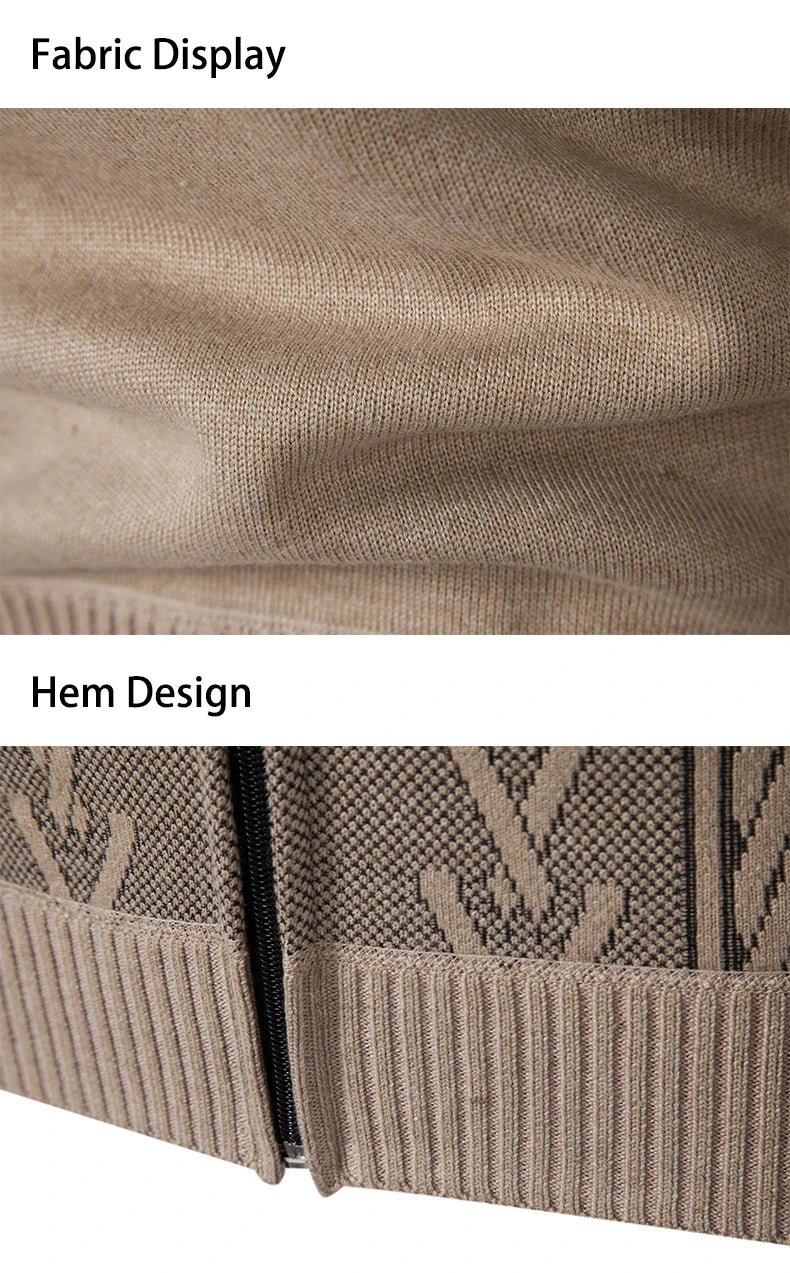 2023 autumn and winter new cashmere padded warm casual men's knitted sweater coat - Chrissy's Eye