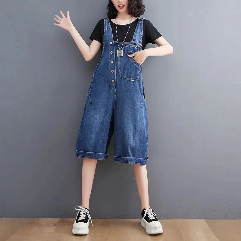 Women's Denim Pants 2025 Spring Summer Solid Color Korean Version Ladies Backstraps Pants Fashion Appear Thin Lady Trousers - Chrissy's Eye