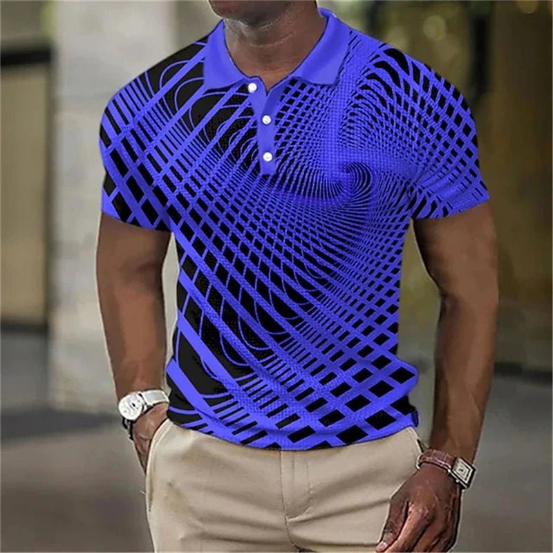 Summer Men's Collar Polo Shirt Golf Optical Illusion 3d Print Street Short Sleeves Print Clothing Designer Breathable Shirts - Chrissy's Eye