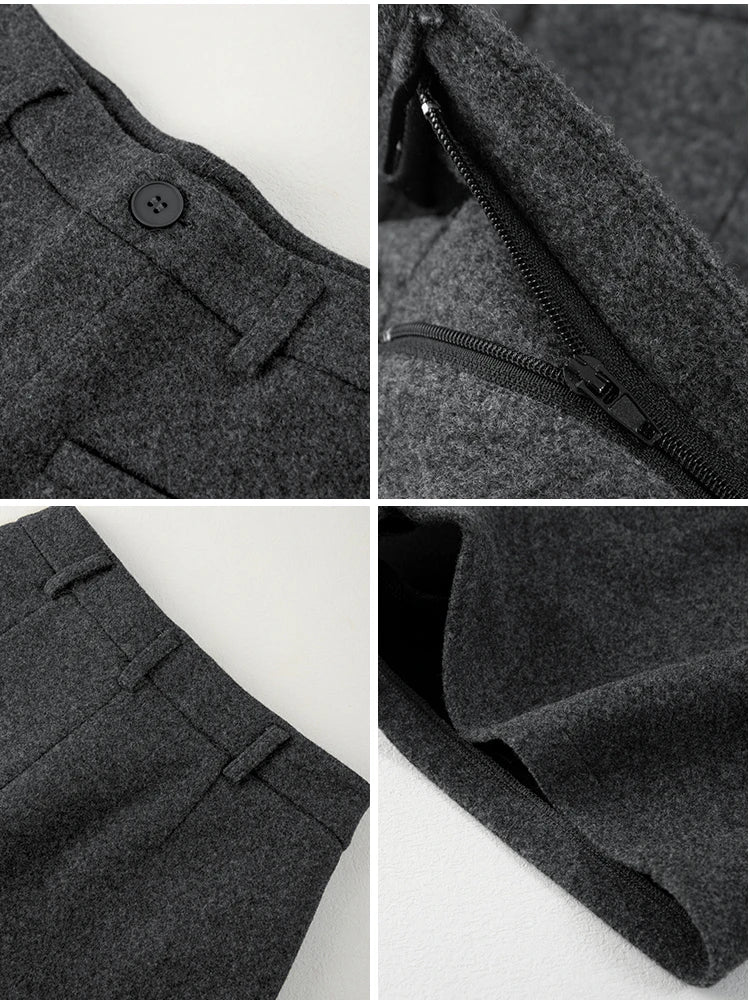 Women's 2025 Winter Thick Wool Blend Shorts - Korean High Waisted Slimming Bodycon 3/4 Booty Shorts - Chrissy's Eye