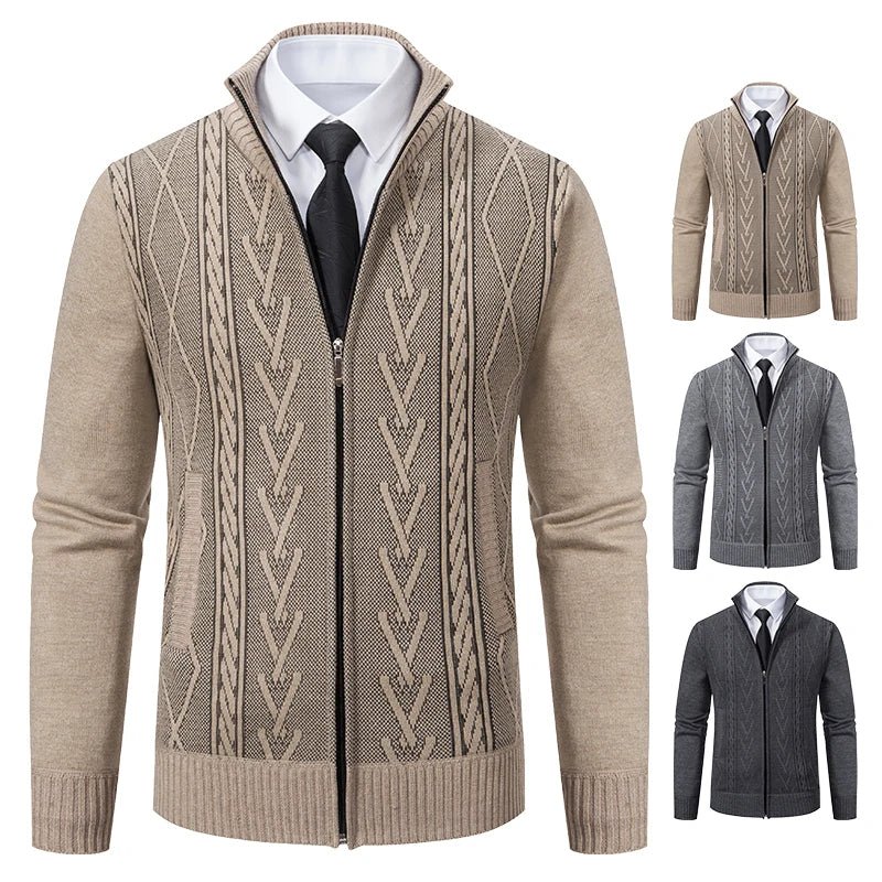 2023 autumn and winter new cashmere padded warm casual men's knitted sweater coat - Chrissy's Eye
