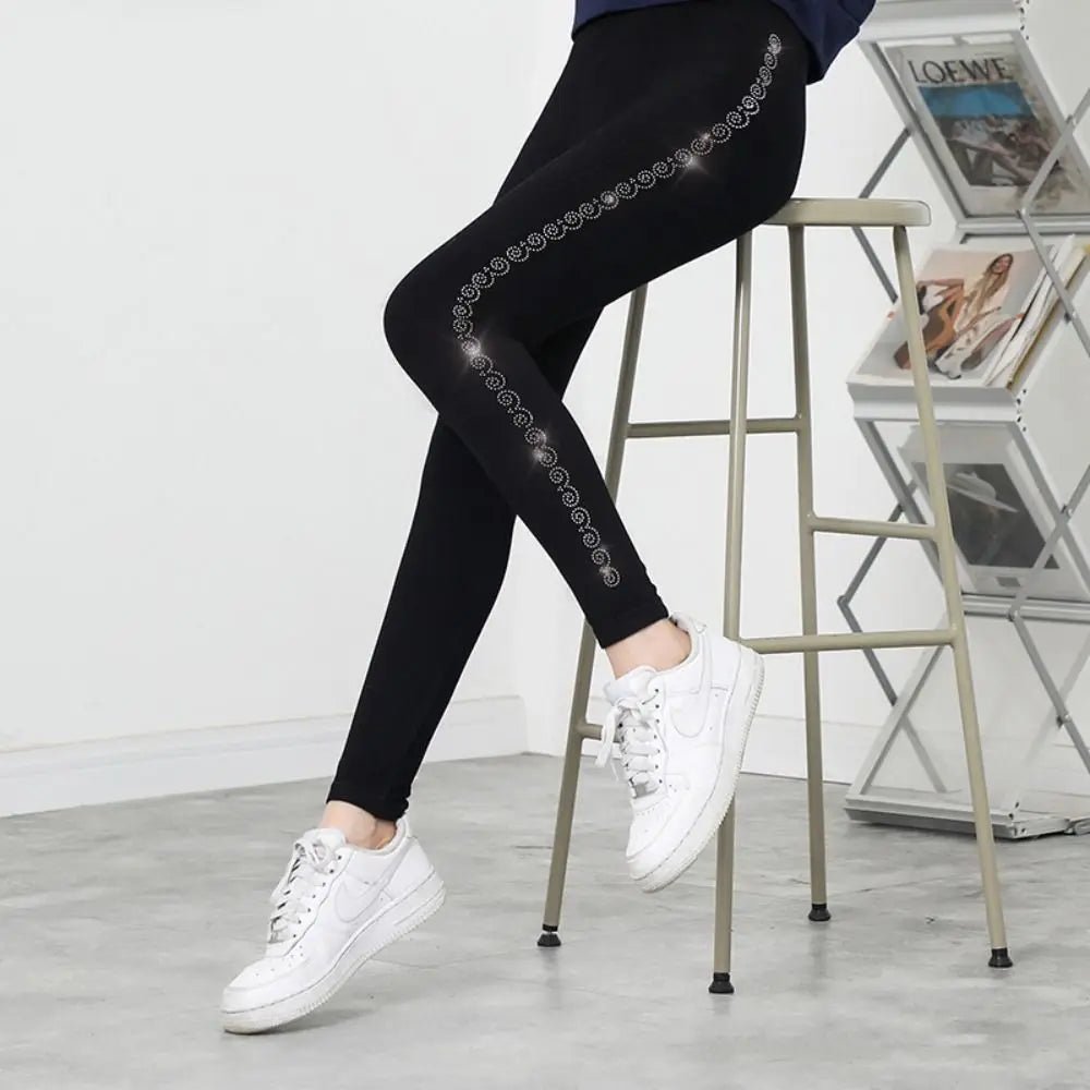 Bright Drill Glitter Leggings High Waist Super Elastic Diamonds Glitter Pants Thicken Harem Pants Leisure Glitter Pant Office - Chrissy's Eye