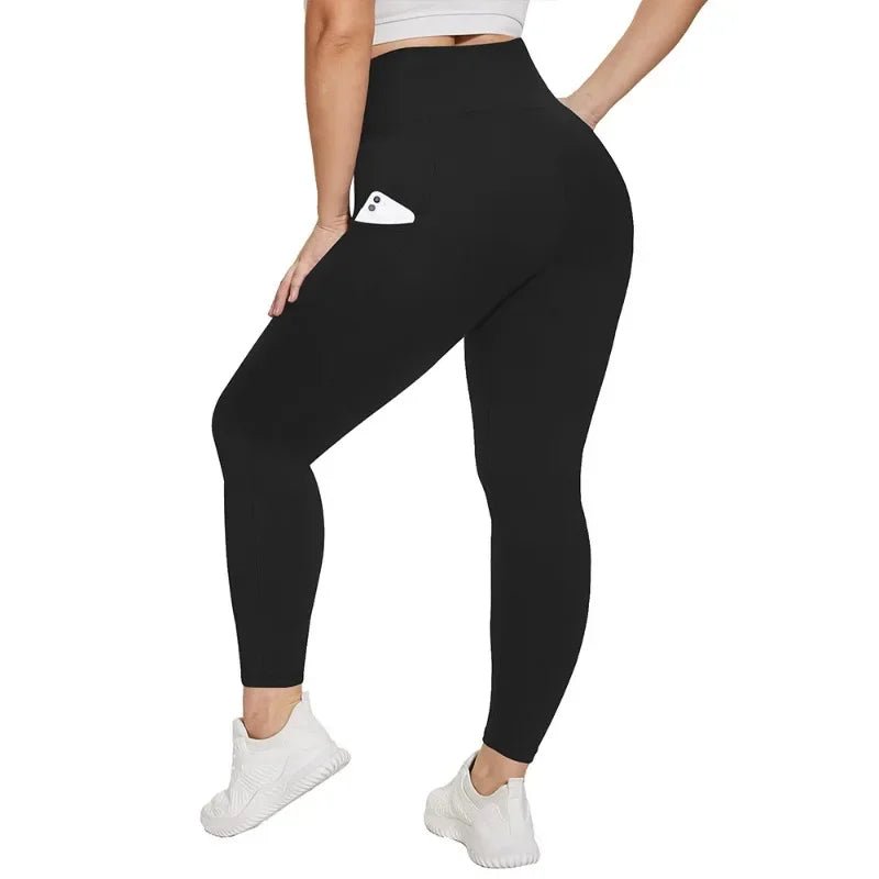 Women's High-Waisted Plus Size Yoga Leggings Butt-Lifting Workout Leggings with Pockets Elastic Activewear for Gym & Running - Chrissy's Eye