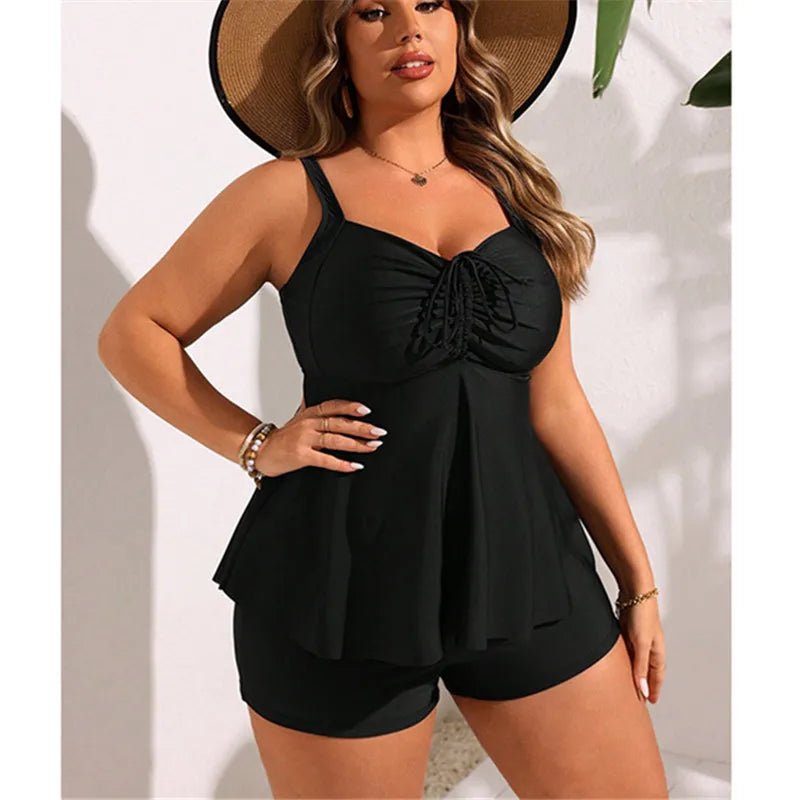 Plus Size Tankini Swimsuits For Women Swimwear Two Piece Swim Top Tummy Control Bathing Suits - Chrissy's Eye