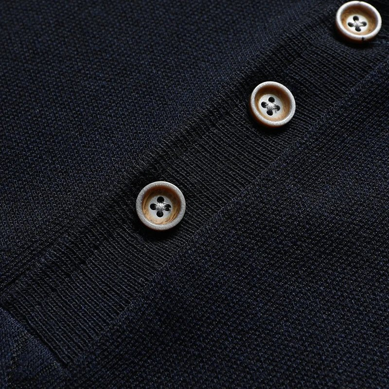 Mens Knit Polo Shirts Short Sleeve Textured Polo Shirt Casual Business Collared Button Shirts - Chrissy's Eye