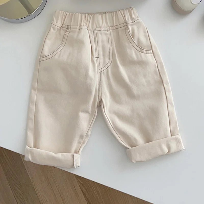 Spring Autumn New Baby Pants Casual Denim 9M-5T Kids Boys Straight Jeans Soft Toddler Girls Fashion Trousers 3 Colors - Chrissy's Eye
