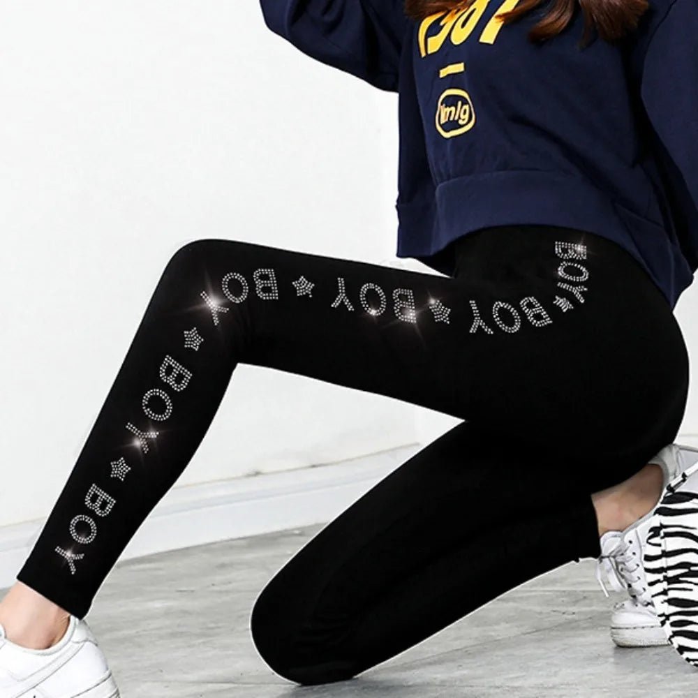 Bright Drill Glitter Leggings High Waist Super Elastic Diamonds Glitter Pants Thicken Harem Pants Leisure Glitter Pant Office - Chrissy's Eye