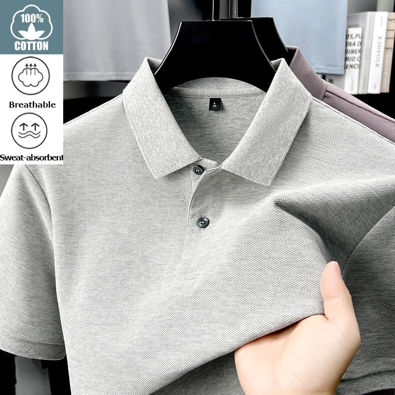 Men's 100% Cotton Polo Shirt -Breathable, 19 Colors, Silk-Like Finish - Chrissy's Eye