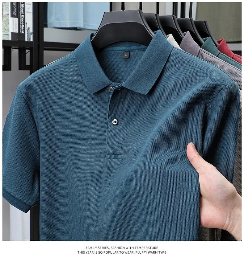 Men's 100% Cotton Polo Shirt -Breathable, 19 Colors, Silk-Like Finish - Chrissy's Eye