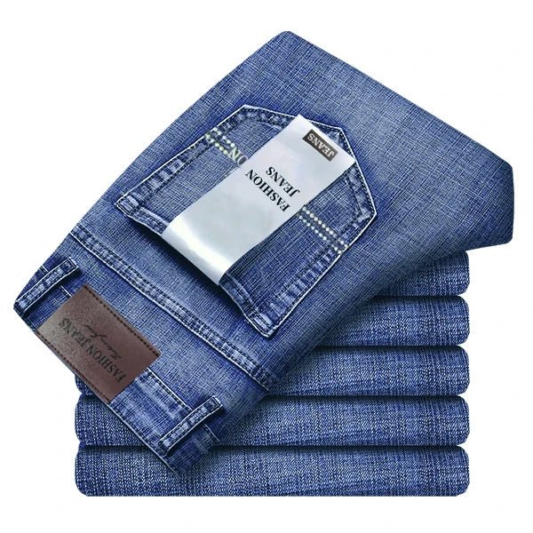 2026 New Style Business Men's Jeans Casual Straight Stretch Fashion Classic Blue Black Work Pant Denim Trousers Male Clothing - Chrissy's Eye