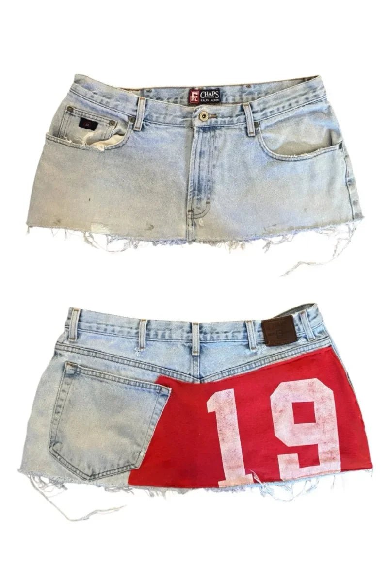 Women's Unique skirt applique print denim - Chrissy's Eye