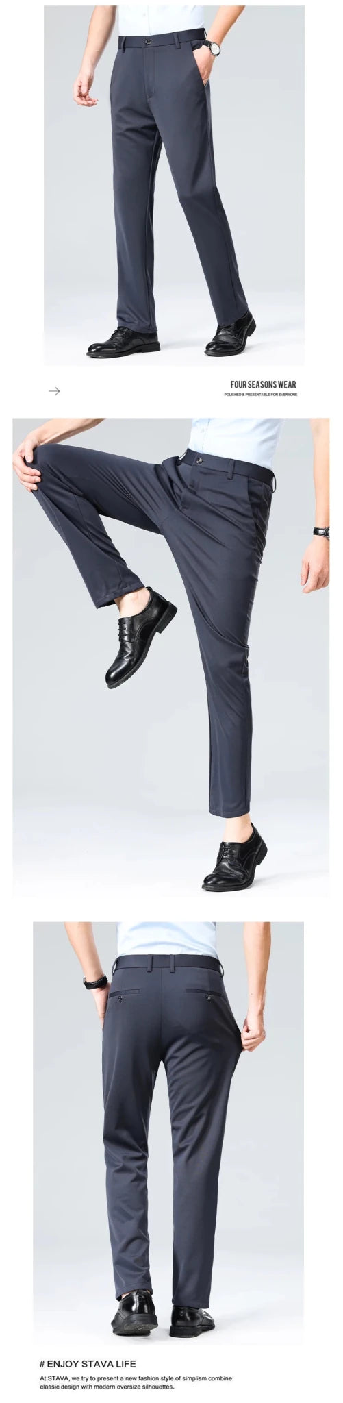 29-42 Men's Summer Pants Thin Straight Stretch Casual Pants with No Trace No Ironing Fabric Silky and Cool Feeling - Chrissy's Eye