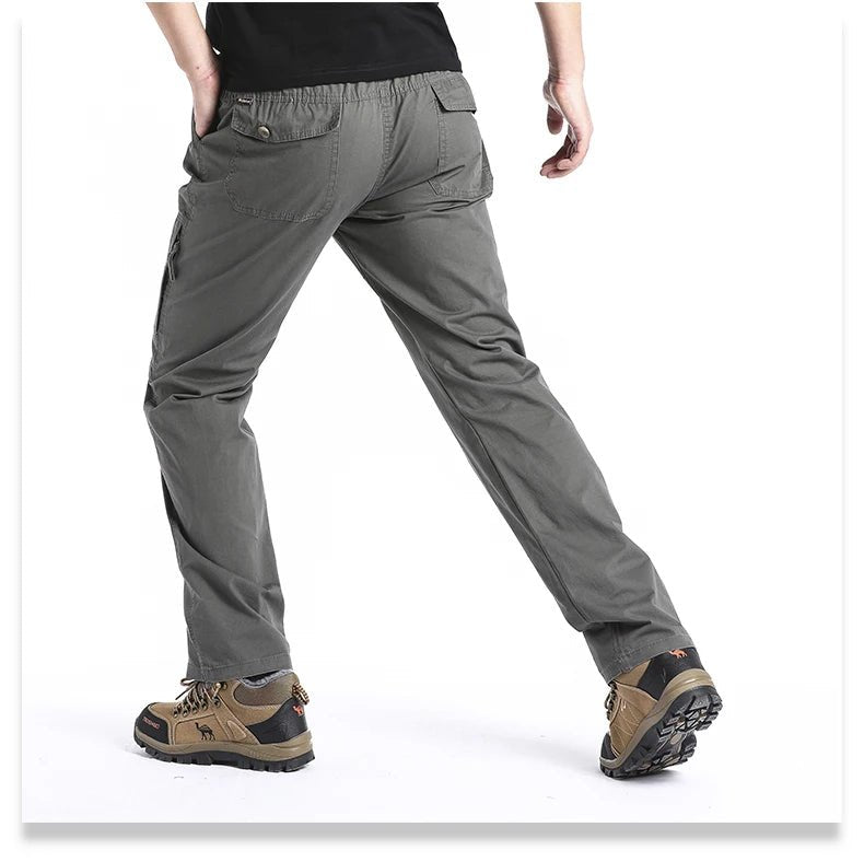High Quality Men's Cotton Cargo Pants Casual Multiple Pocket Tacitcal Pants Spring Autumn Outdoor Camping Hiking Work Pants - Chrissy's Eye