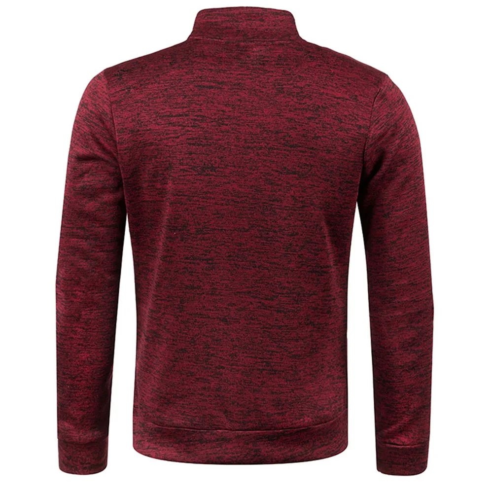 Men Sweatshirts Spring Thicker Pullover Half Zipper Pullover for Male Hoody Outdoor Sweatshir Autumn Solid Color Turtleneck Swea - Chrissy's Eye